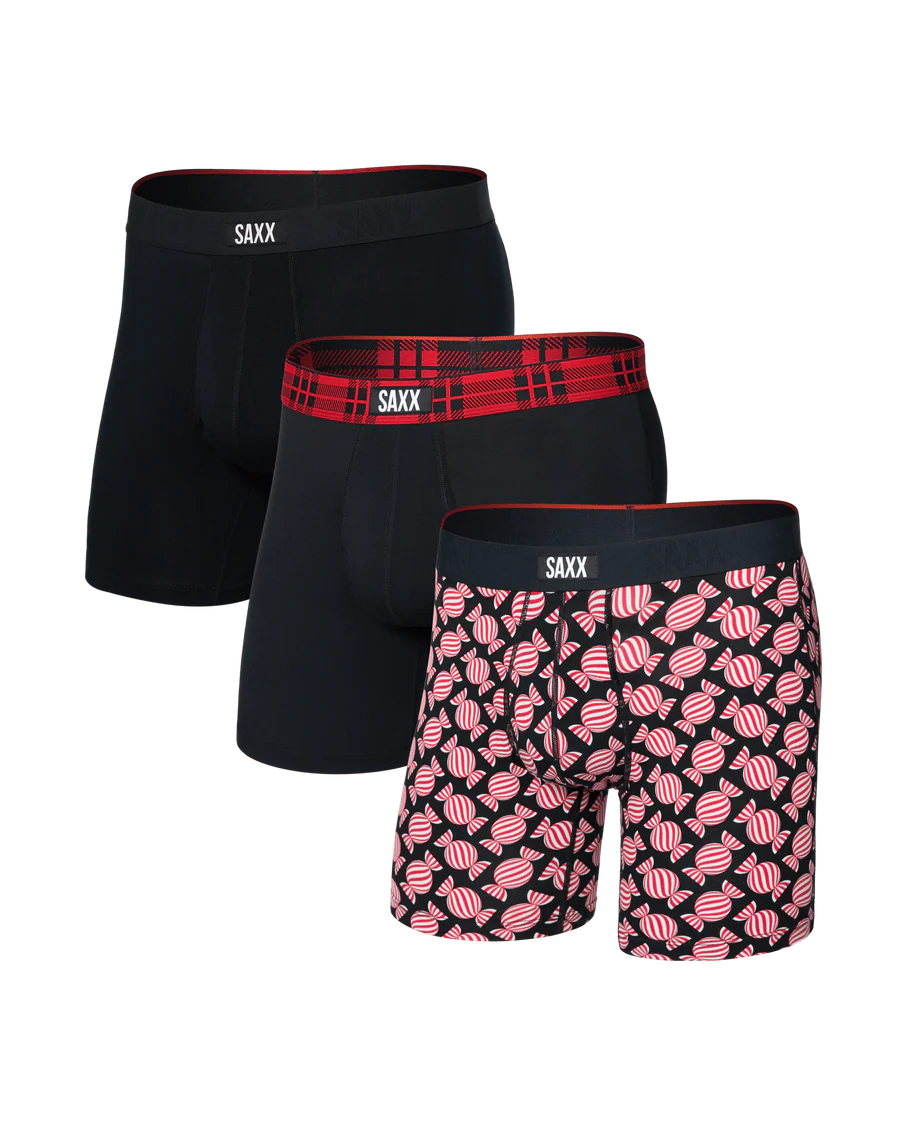 Saxx Vibe Xtra Soft Comfort Gift Box (3 Pack) Soft Comfort Boxer Brief 6"