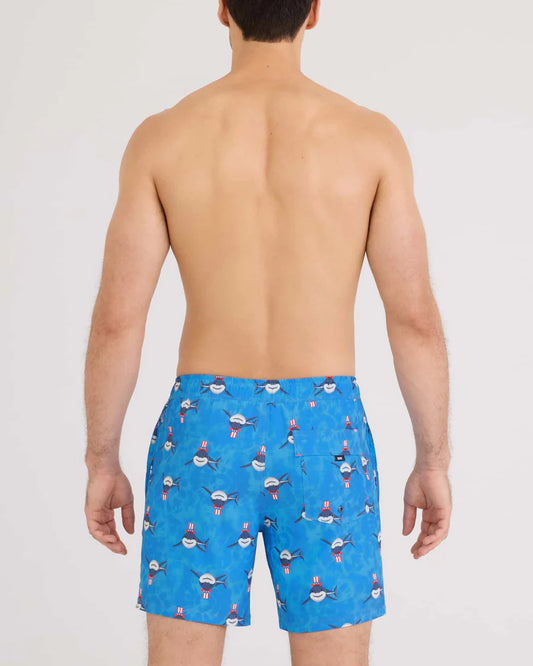 Saxx Men's Oh Buoy 2N1 Classic Swim Trunk 7" With Liner | I Want You