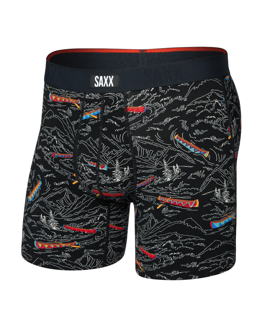 Saxx Vibe Xtra Soft Comfort Soft Comfort Boxer Brief 6"- Rivers Bend- Black