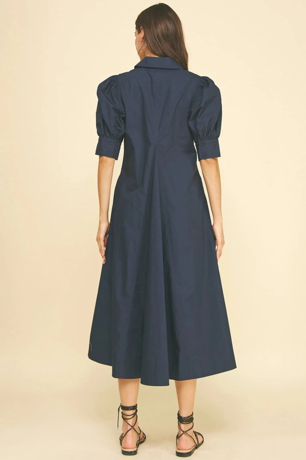 Pinch V-Neck Pleated A-Line Dress