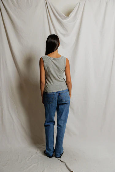 PerfectWhiteTee Vicky Stripe Hemp Cotton Stripe Tank Top