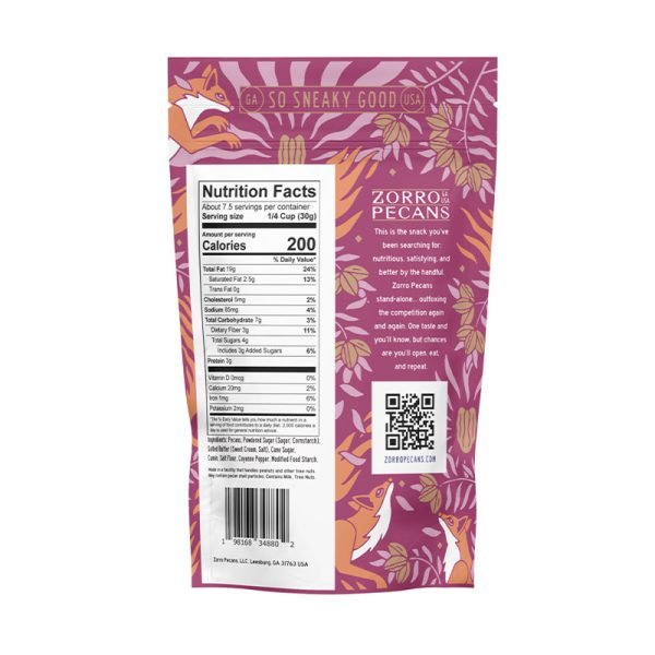 Zorro Pecans Sweet And Spicy 8oz Bag