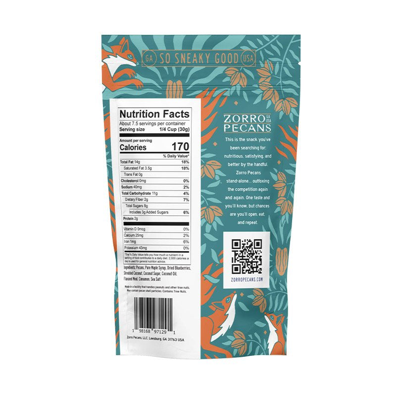 Zorro Pecans Pecan Snack Mix 8oz Bag