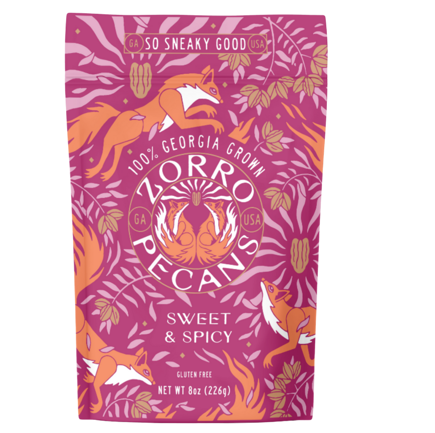 Zorro Pecans Sweet And Spicy 8oz Bag