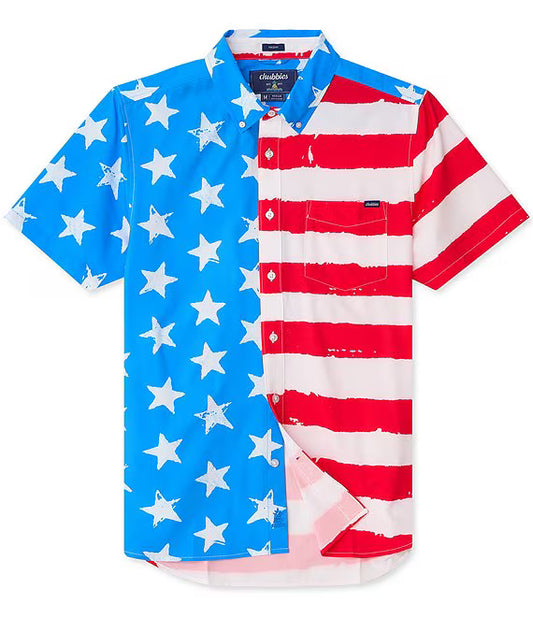 Chubbies Men's Performance Friday Shirt- The Grand Ol' Flag