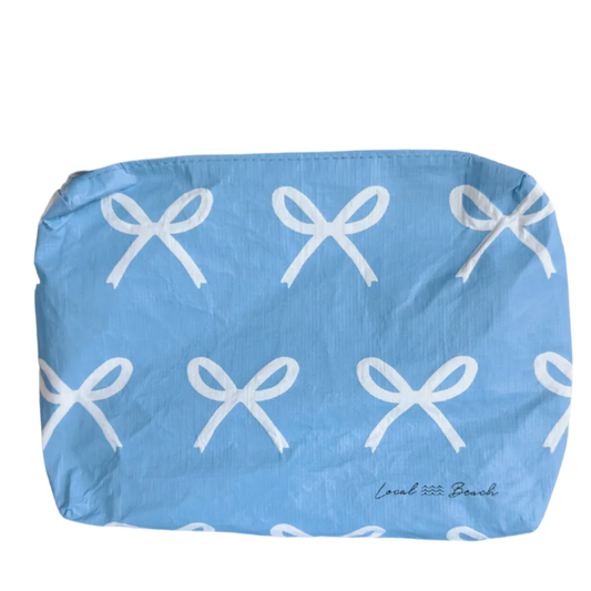 Local Beach Blue Bows Water Resistant Pouch