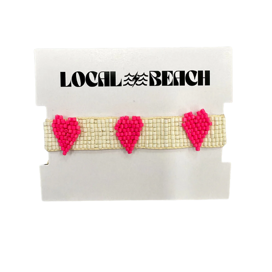 Local Beach Love Collection Heart Beaded Bracelet