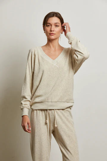Perfectwhitetee Sonny Loop Terry V-Neck Sweatshirt
