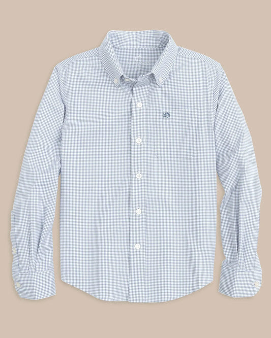 Southern Tide Youth Long Sleeve Intercoastal Rosemont Solid Knit Sportshirt