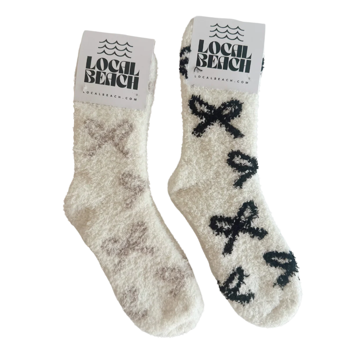 Local Beach Bow Cozy Socks
