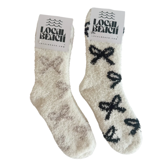 Local Beach Bow Cozy Socks