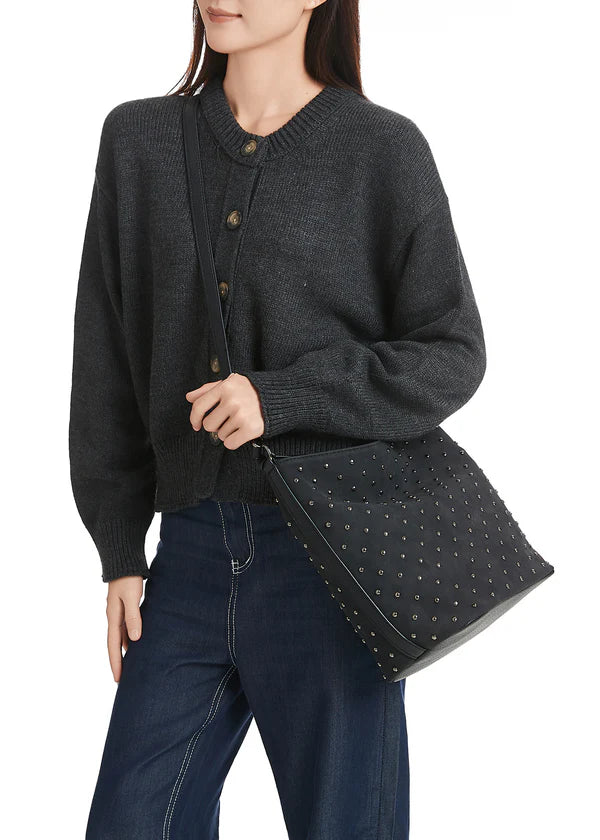 Haute Shore Celine Black Suede Shoulder Bag