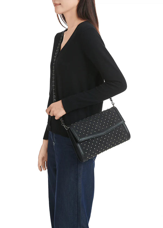 Haute Shore Beth Black Studded Clutch