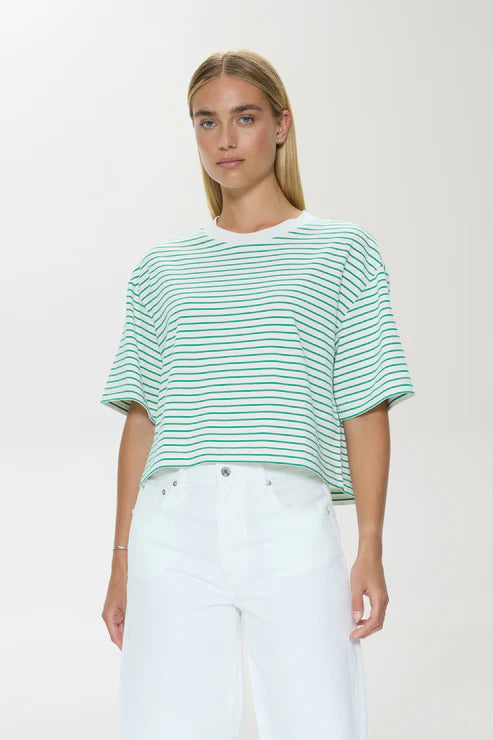 Pistola Mae Cropped Tee - Vert Stripe