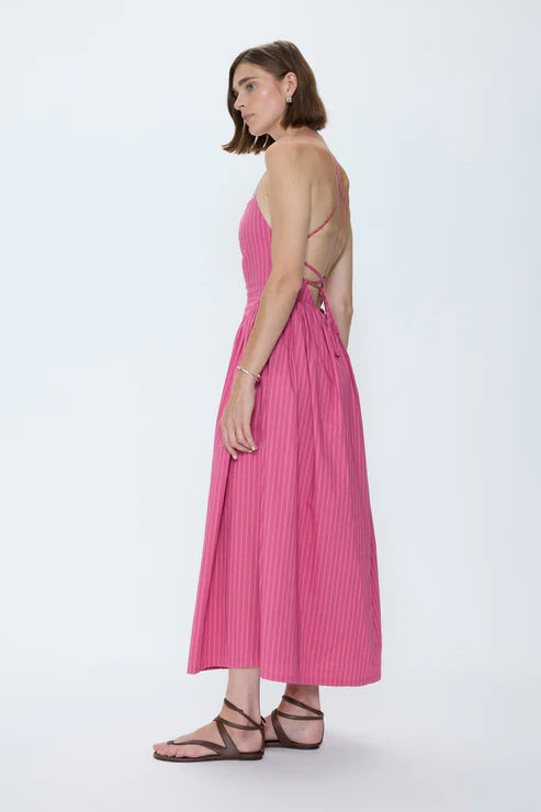 Pistola Sadee Open Back Dress - Magenta Stripe