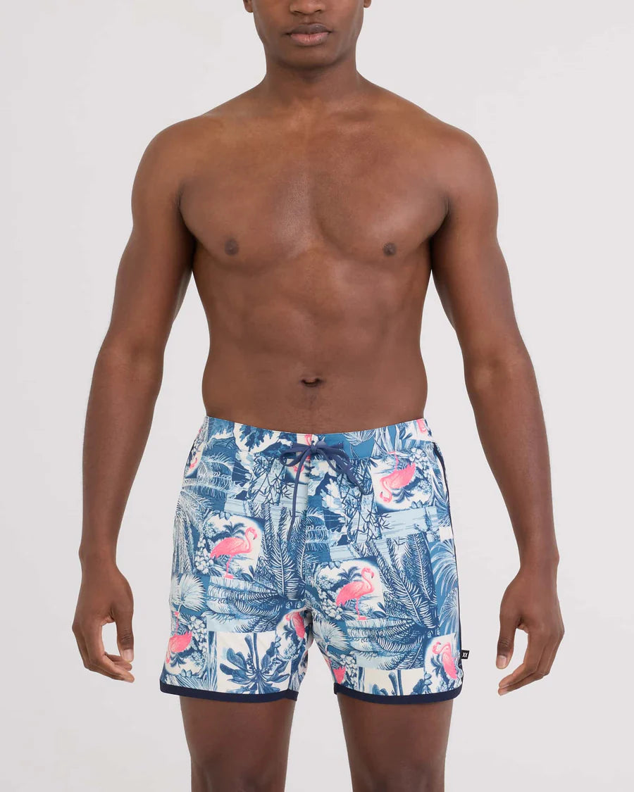 Saxx Men's Harbormaster 2N1 Resort Swim Trunk 5" With Liner | Botanique