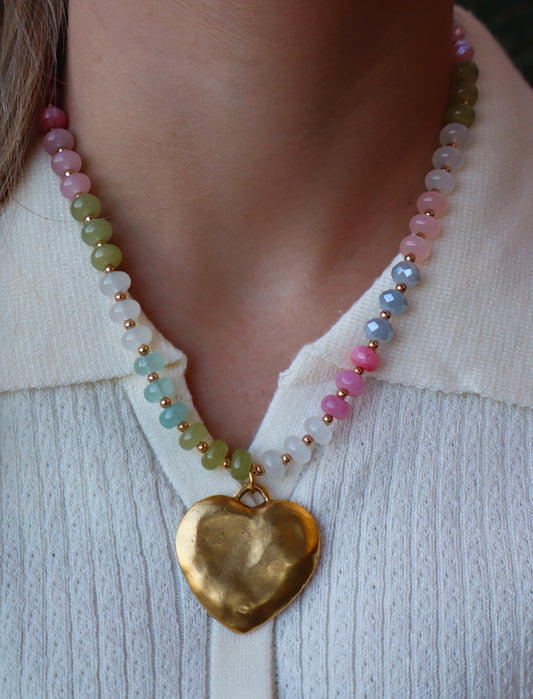 Cola Stacks Holly Heart Necklace