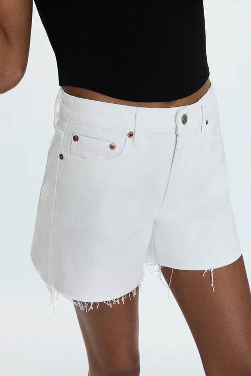 Pistola Women's Kennedy Relaxed Mid Rise Cut Off Short- Antique White