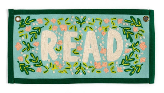 Pippi Post Read Embroidered Canvas Banner