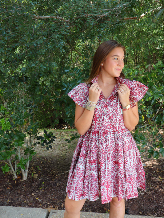 Lilbelle Lou Mini Dress |  Maroon