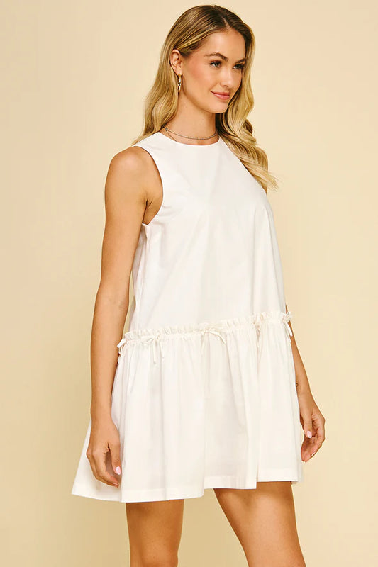 Pinch Ribbon Detailed Mini Dress