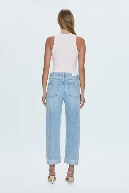 Pistola Kacey Mid Rise Cuffed Straight Jean - Berkeley