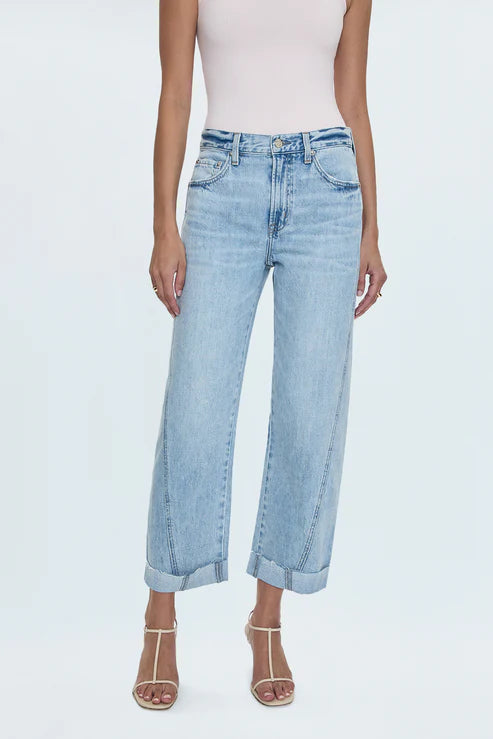 Pistola Kacey Mid Rise Cuffed Straight Jean - Berkeley