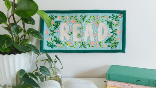 Pippi Post Read Embroidered Canvas Banner