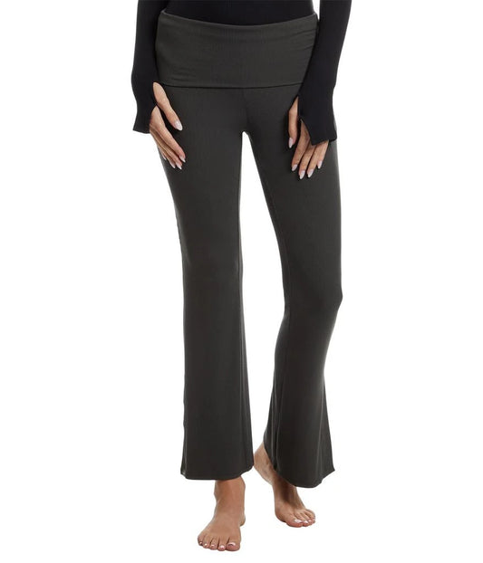 Barefoot Dreams Ultra Soft Rib Fold Over Pant- Dark Moss
