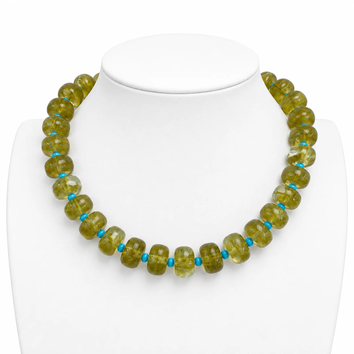 Caryn Lawn Carmel Necklace Peridot/Light Blue