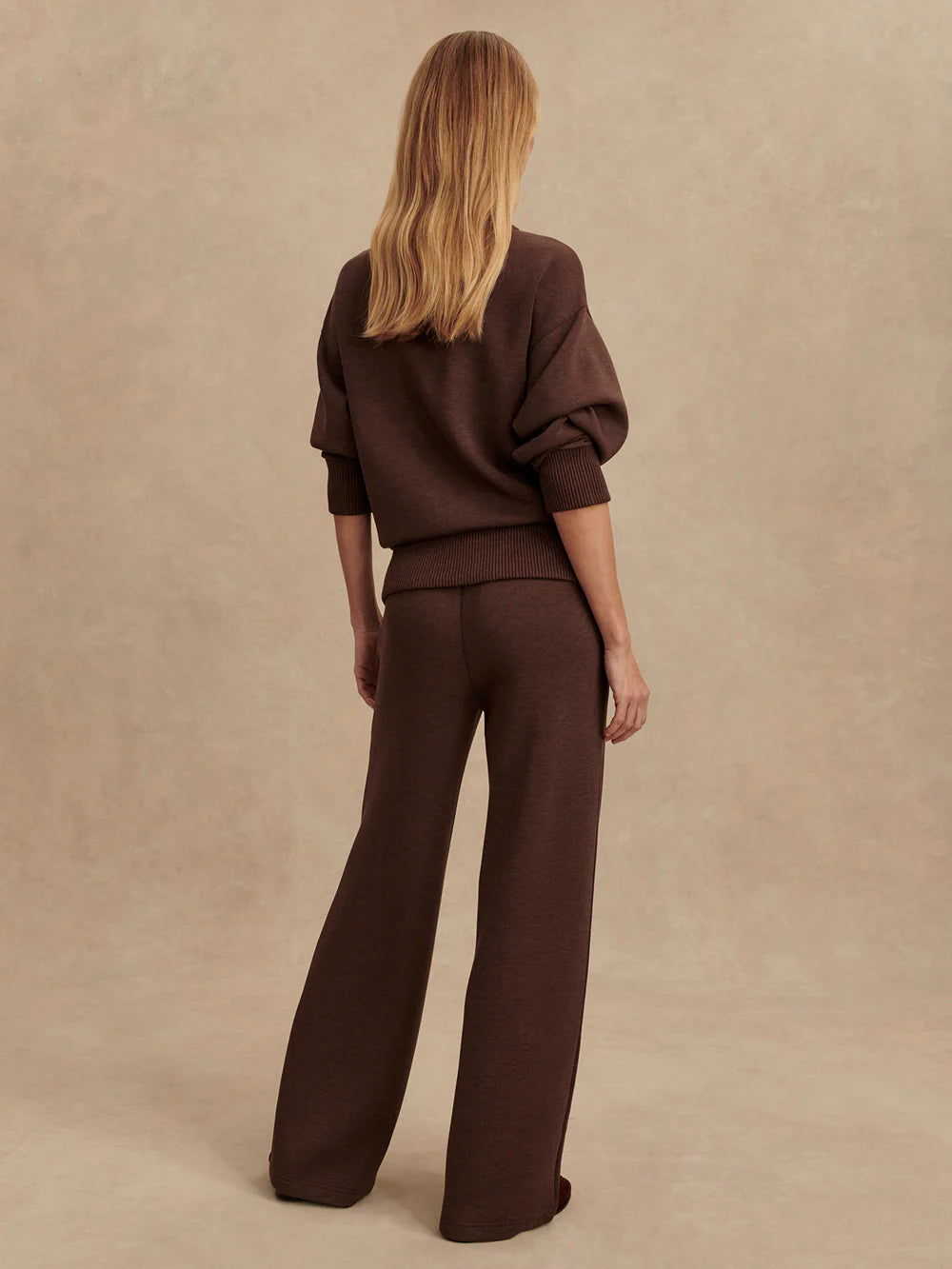 Varley The Wide Leg Pant 28- Coffee Bean Marl
