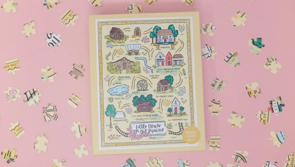Pippi Post Little House on the Prairie Map - 500 Piece Jigsaw Puzzle