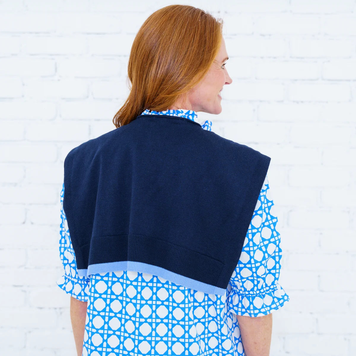 Caryn Lawn Caryn Cardi- Navy/Light Blue