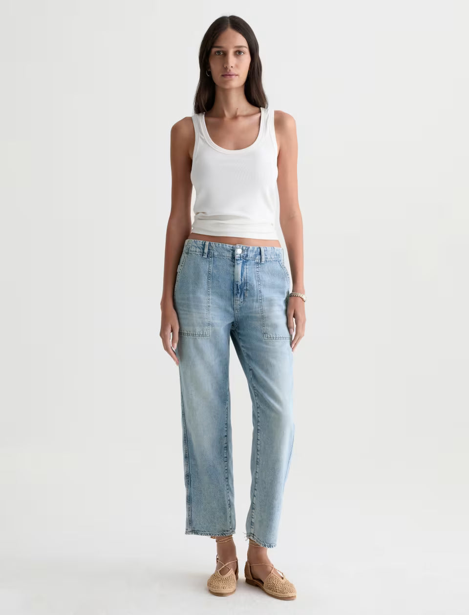 AG Analeigh 360° Pant Mid-Rise Utility Linen Denim