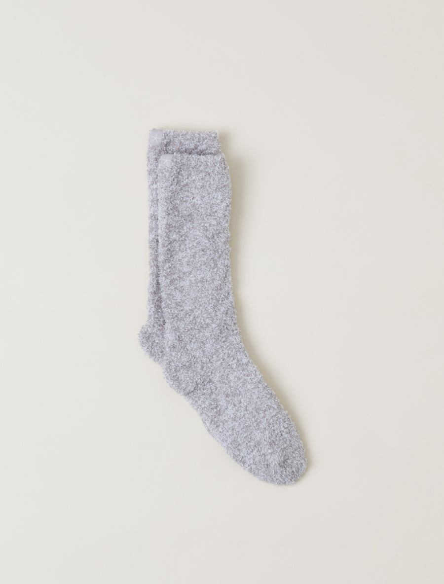 Barefoot Dreams CozyChic® Heathered Socks- Oyster White
