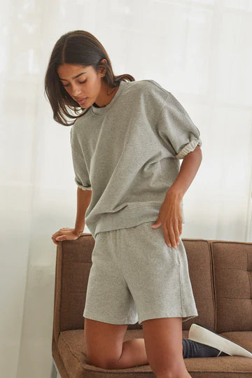 PerfectWhiteTee Bari French Terry Pull On Sweatshort