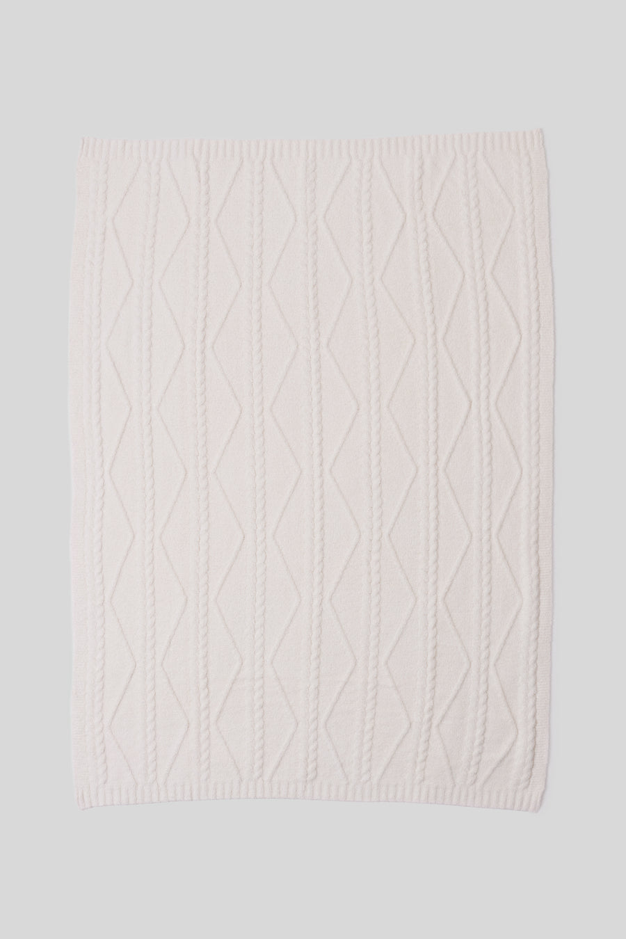 Barefoot Dreams CozyChic® Fisherman Cable Throw- Cream