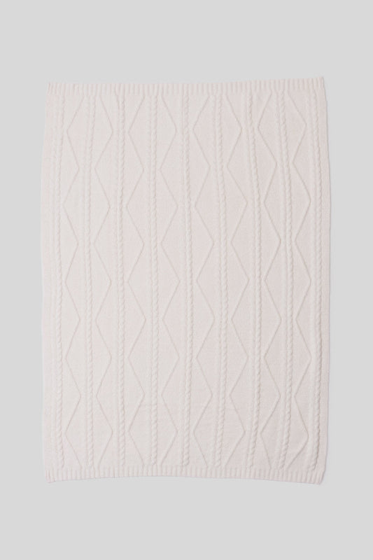 Barefoot Dreams CozyChic® Fisherman Cable Throw- Cream