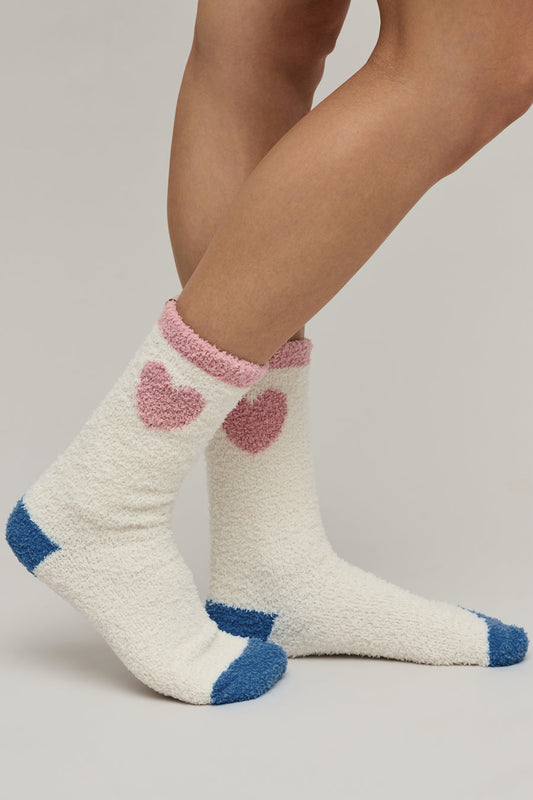 Barefoot Dreams CozyChic Color Block Heart Socks
