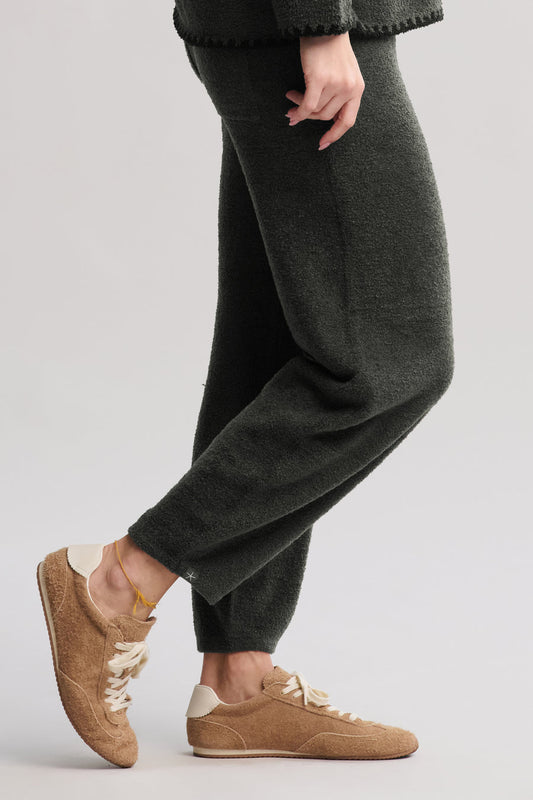 Barefoot Dreams CozyChic Lite® Barrel Leg Pant- Dark Moss