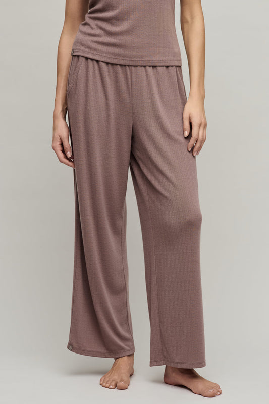 Barefoot Dreams Pointelle Rib Pant With Scallop Trim