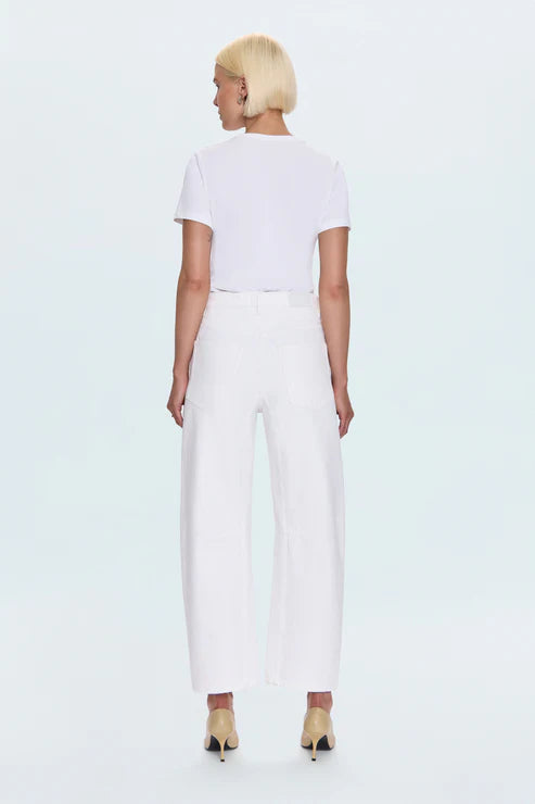 Pistola Beau Seamed Crescent Leg - Paper White