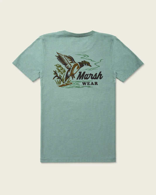 Marsh Wear Youth Heritage Wood Duck Tee- Agate Heather