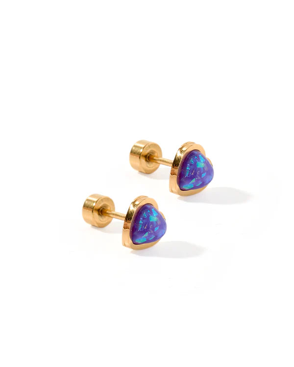 Linny Co Screwback Stud-Tara Blue