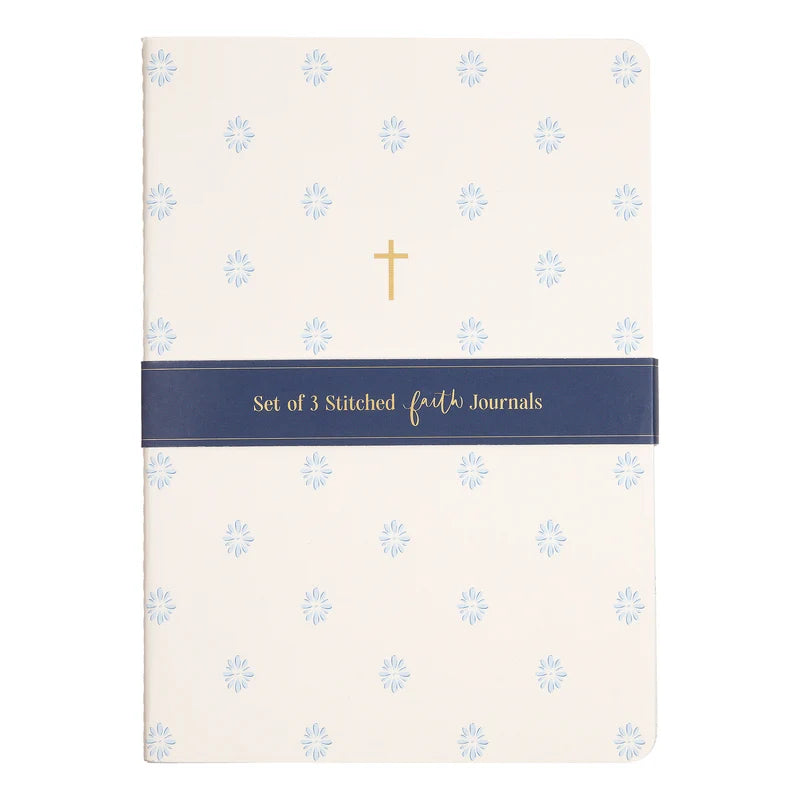 Eccolo Cherrywood Lane Faith Light Blue Journal Set of 3 | 6" x 8"