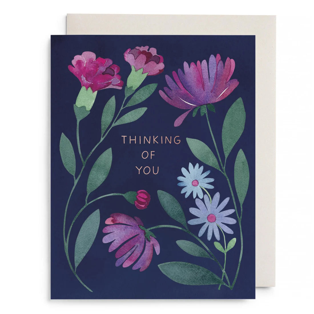 E. Frances Purple Floral Thinking of You Greeting Card