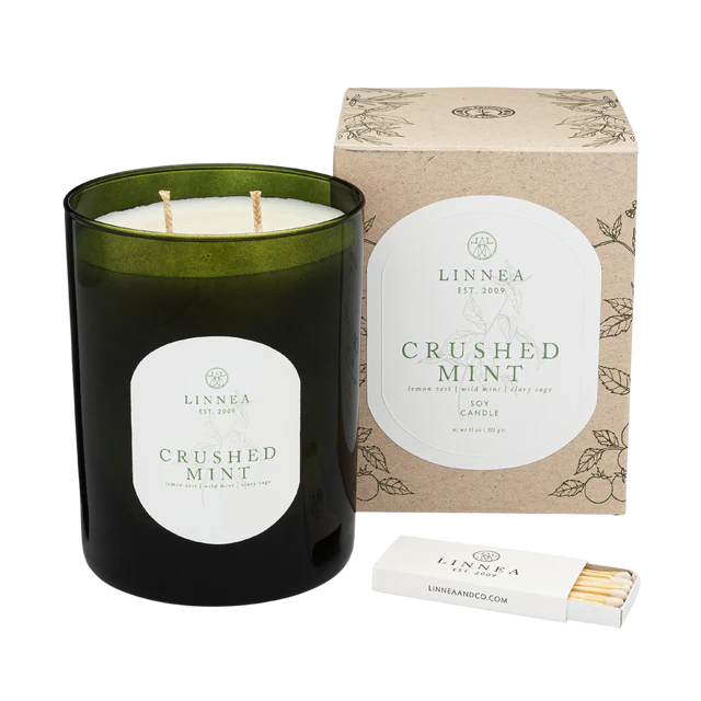 Linnea Crushed Mint Boxed Candle