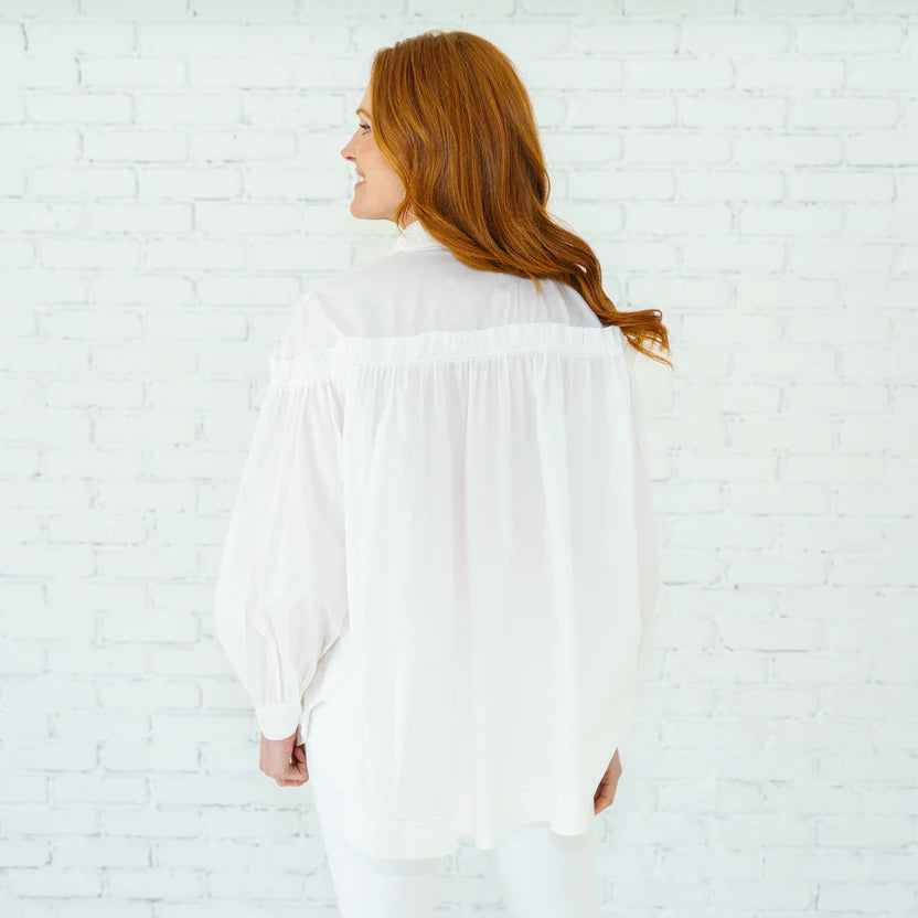 Caryn Lawn Miriam Top- White