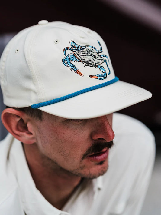 Duck Camp Blue Crab Hat - Ivory
