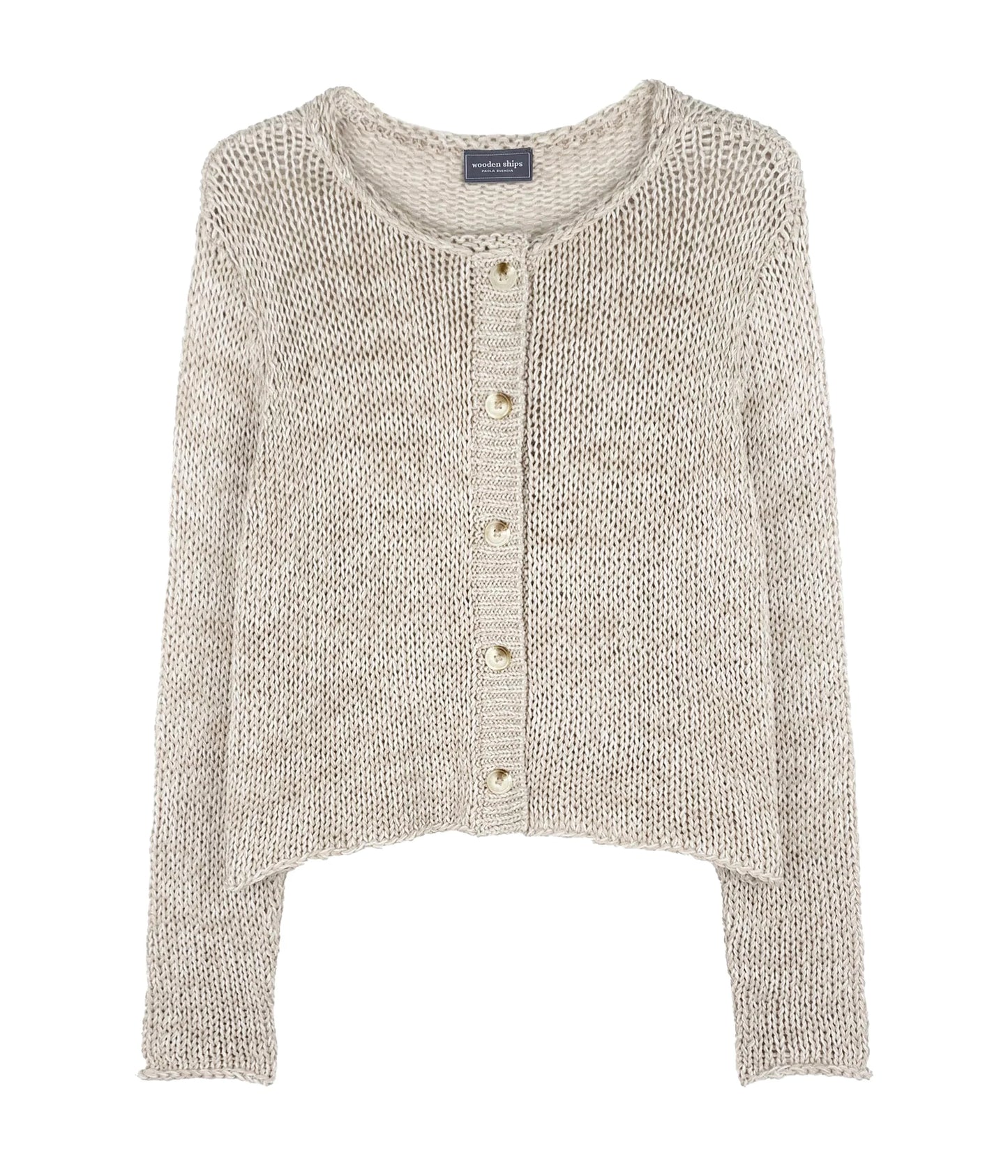 Wooden Ships Xavier Cardi Chunky Cotton- Khaki/Blush Champagne